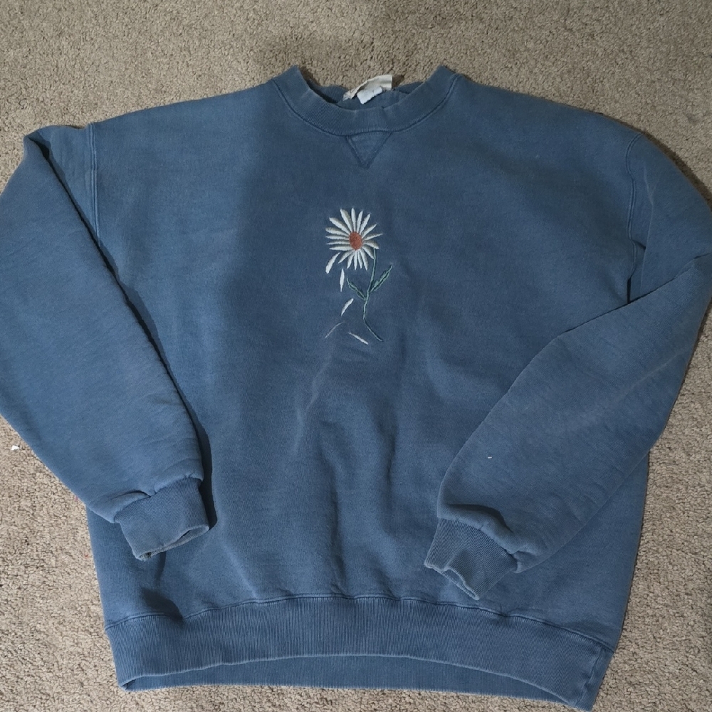 Vintage Top Threads Embroidered Sweatshirt One Size Womens